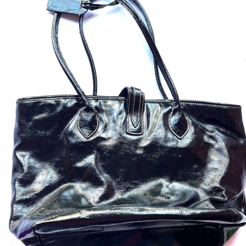 Dooney & Bourke Black Patent Leather Tote Bag - Picture 3 of 9